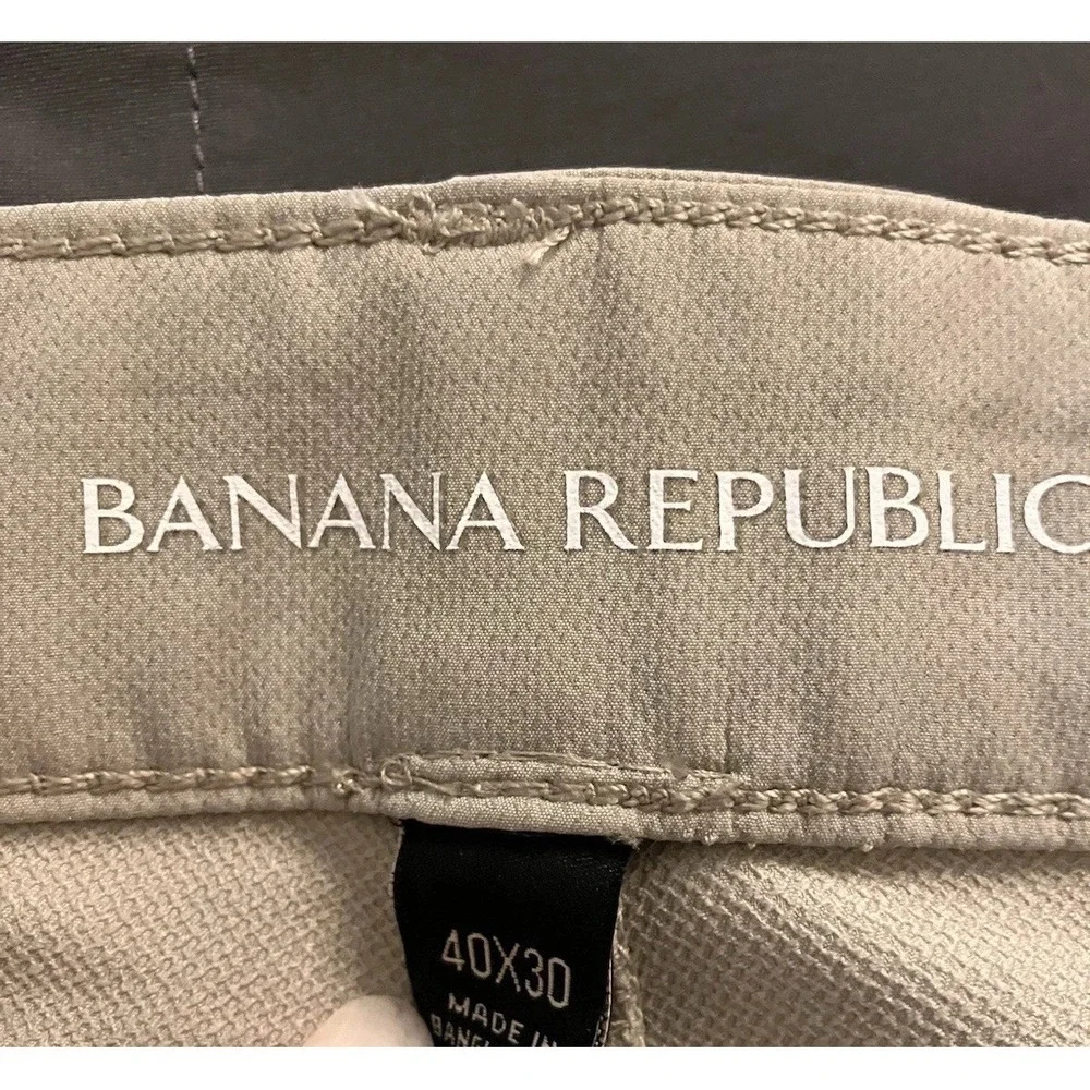 Banana‎ Republic Pants Mens 40 X 28 Straight Tan Beige Performance Stretch Tech